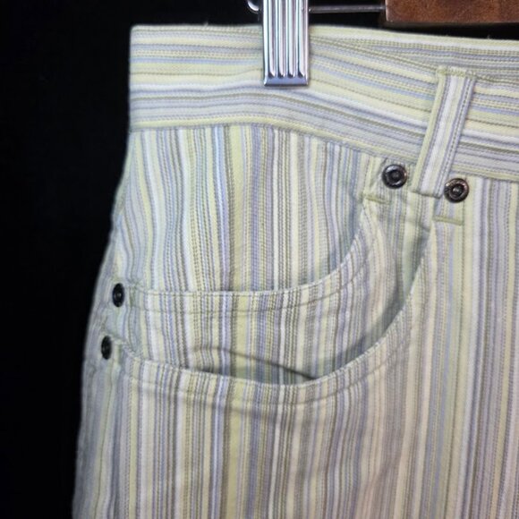Vintage TEHAMA NANCY HALEY Striped Capri Pants 14 - Picture 3 of 13